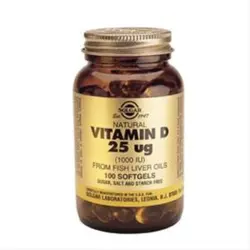 Solgar D-Vitamin 25 mcg softgels 100 kapsler