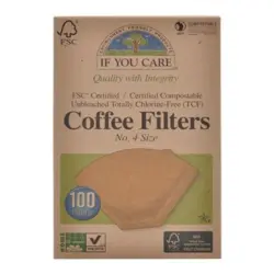 If you care Coffee filters no. 4 ubleget Ø 100stk.