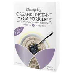 Instant Mega Porridge boghvede , kokos & hørfrø Ø, 160 g.