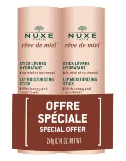 Nuxe Reve De Miel Lip Moisturizing Stick DUOPACK, 2x4 gr.