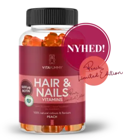 VitaYummy Hair & Nails Vitaminer Peach Ltd. Ed., 60stk.