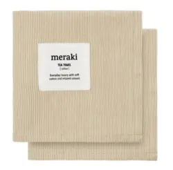 Meraki Viskestykker (2 stk), Verum, Off white/safari