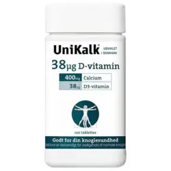 Unikalk 38 µg D-vitamin, 120tab