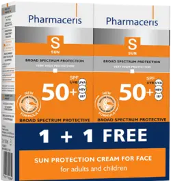 Pharmaceris S Beskyttende ansigtscreme til børn og voksne SAMPAK, SPF 50, 2 x 50ml.