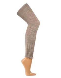 Overknee Benvarmere med alpaka uld, Lysebrun
