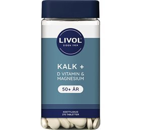 Livol Kalk + D vitamin & magnesium, 270tab.