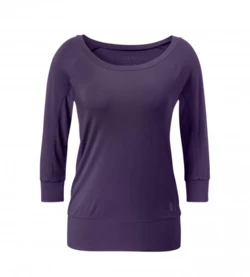 Curare Flow #20 Shirt Boat Neck 3/4 - Dark-aubergine