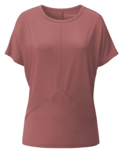 Curare Flow #2564 shirt round neck deviding seams - Faded rose
