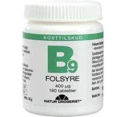 Natur Drogeriet Folsyre Økonomikøb 400 µg, 180tab.