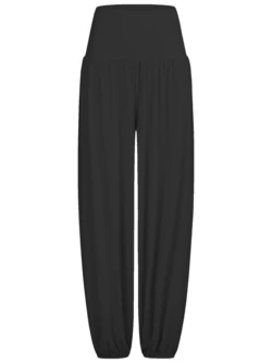 Curare Flow #2606 wide pants, high waist - Black