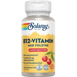 Solaray B12 vitamin med folsyre sugetab, 90tab.