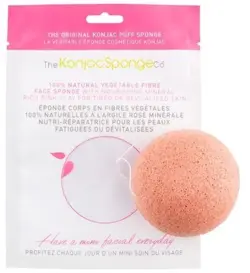 The Konjac Sponge Face, pink clay for tired or devitalised skin, pink, 1stk.