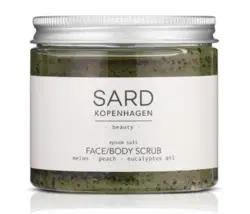 Sard Face/ body scrub med mandelolie til ansigt og krop m. Melon/fersken duft, 200ml.