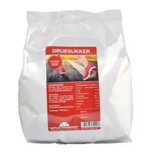 Druesukker ren (glukose), 1kg.