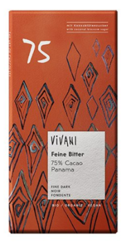 Vivani Panama chokolade mørk 75% Ø, 80g