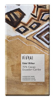 Vivani edel bitter 70% kakao Ø, 100g