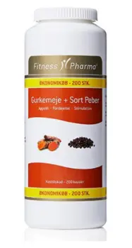 Fitness Pharma Gurkemeje & Sort Peber, 200 kapsler.