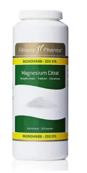 Fitness Pharma Magnesium Citrat, 200 kapsler.