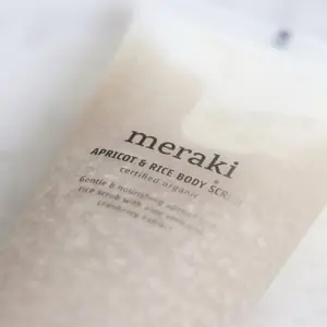 Meraki Apricot & rice body scrub, 150ml.