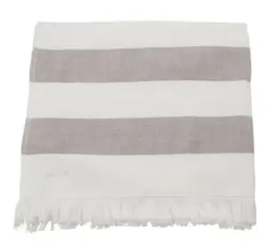 Meraki Håndklæde, Barbarum, Hvid og Brune Striber, l: 70 cm, w: 140 cm