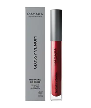 MÁDARA Makeup Glossy Venom Lip Gloss "Ruby Red", 4ml.