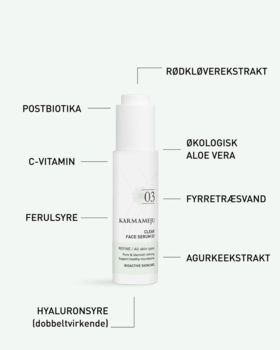 Karmameju CLEAR Ansigtsserum, 30ml.