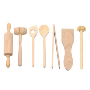 Biogan Børne køkkentræsæt 7 stk i bøgetræ.