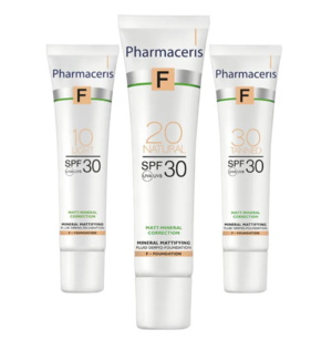 Pharmaceris F Matterende foundation Normal, fedtet hud og akne hud, SPF 20. Natural 02, 30ml.