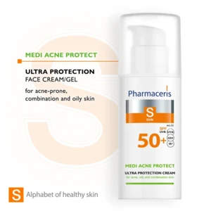 Pharmaceris S Ultra Solbeskyttende Ansigtscreme, for urenhud SPF 50+, 50ml