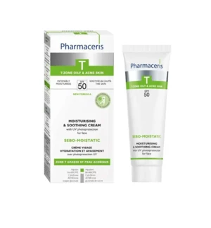 Pharmaceris T Sebomat Moistatic, Fugtgivende og beroligende dagcreme SPF 50, 50ml.
