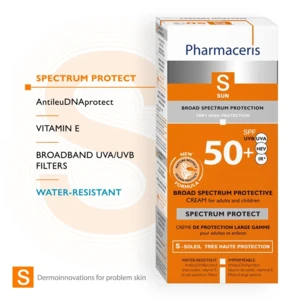 Pharmaceris S Spectrum protect – Creme med bredbåndsbeskyttelse SPF 50+ Til voksne og børn, 50ml