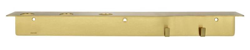 Meraki Flaskeophæng med hylde og knager, Børstet messing