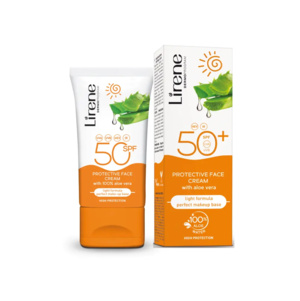 Lirene Solbeskyttende ansigtsemulsion med aloe vera SPF 50, 50ml.