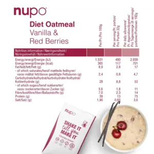 Nupo Diet Oatmeal Vanilla Red Berries, 384g.