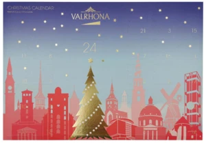 Valrhona Julekalender med chokolade, Danske Tårne, 180g.