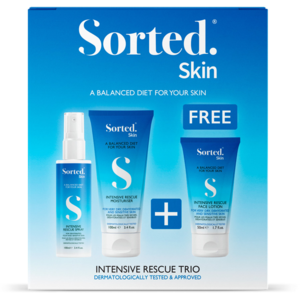 Sorted Skin Intensive Rescue Trio (Spray, Lotion, Moisturiser)
