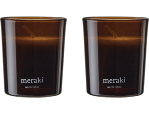 Meraki Æske m/2 stk Duftlys, Warm Tonka, Brun