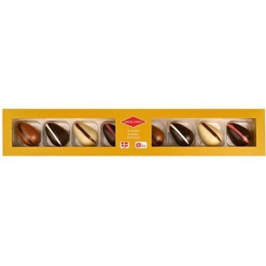 Gaveæske Gul kollektion 8 stk. Fyldte Æg Ø, 72g.