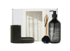 Meraki Gaveæske, dark grey holder + nature brush + shadow lake dish wash, 490ml.