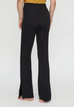 Curare Flow #2205 wide long pants, slit - Black