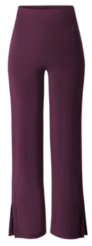 Curare Flow #2205 wide long pants, slit - Dark plum