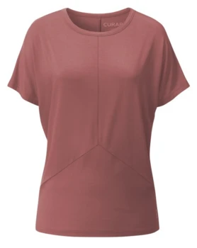 Curare Flow #2564 shirt round neck deviding seams - Faded rose