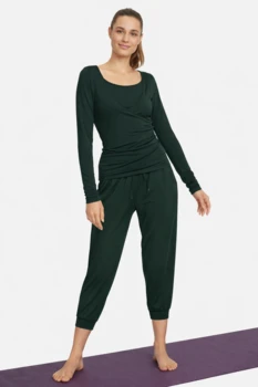 Curare Flow #37 Wrap Shirt - Dark forest