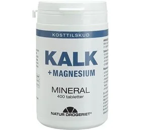 Natur Drogeriet Kalk + magnesium, 400tab.