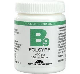 Natur Drogeriet Folsyre Økonomikøb 400 µg, 180tab.