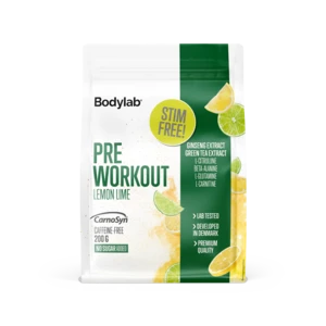 Bodylab Pre Workout Lemon Lime (Stim-free), 200 g.