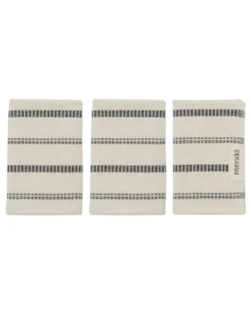 Meraki Vaskeklud Råhvid - sorte striber, l: 30 cm, w: 30 cm