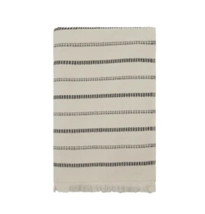 Meraki Håndklæde Råhvid - sorte striber, l: 140 cm, w: 70 cm