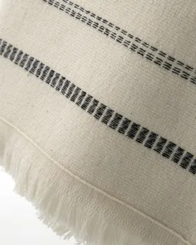 Meraki Håndklæde Råhvid - sorte striber, l: 140 cm, w: 70 cm
