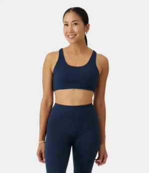 Manduka "Dhara" Scoop Bra, Midnight Heather